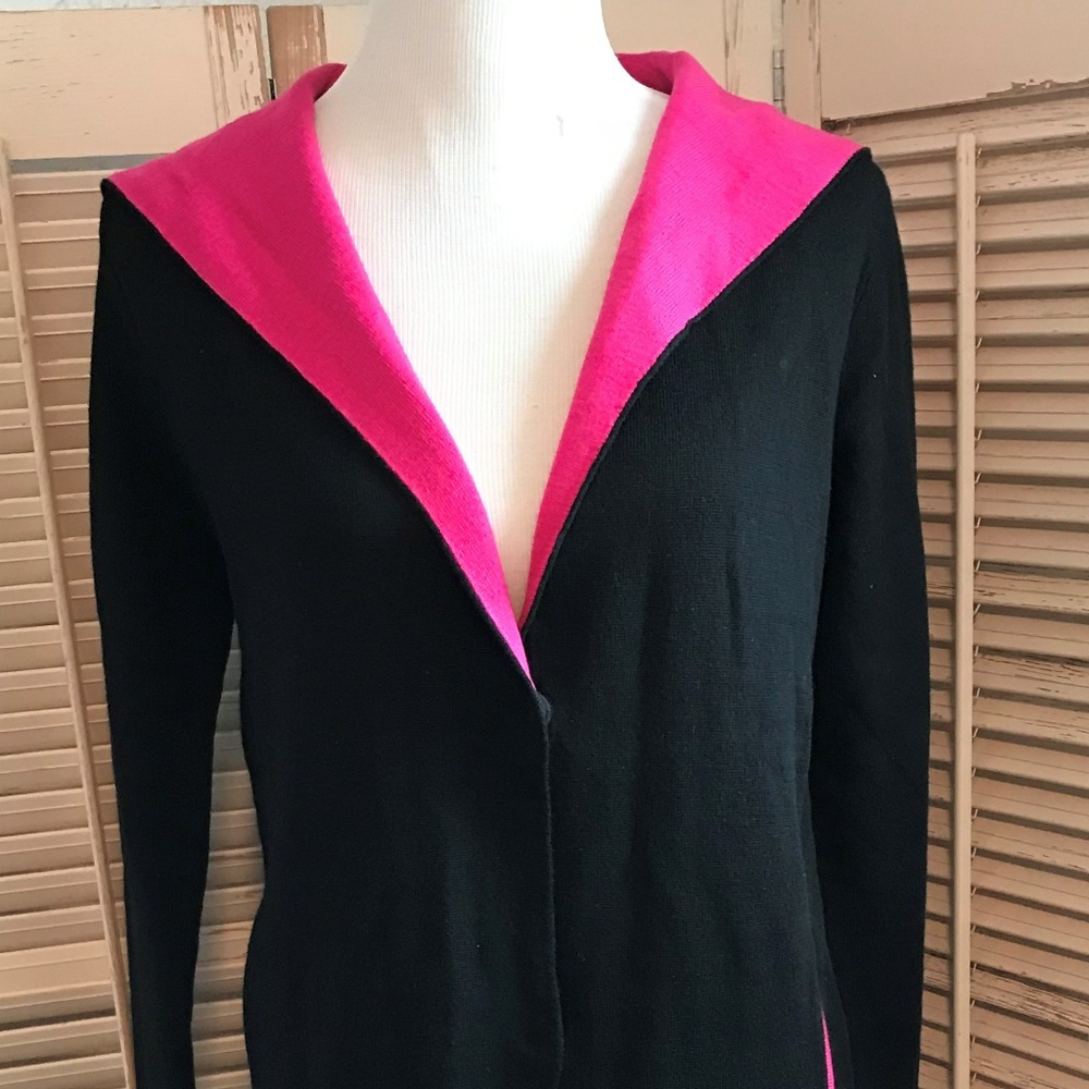 Black and Pink Hooded Cardigan/Jacket